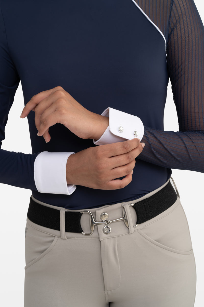 The Astra Ladies Long Sleeve Show Shirt Navy